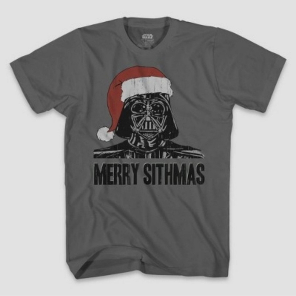 Star Wars Darth Vader “Merry Sithmas” Distressed Holiday Graphic Tee Men's Small
